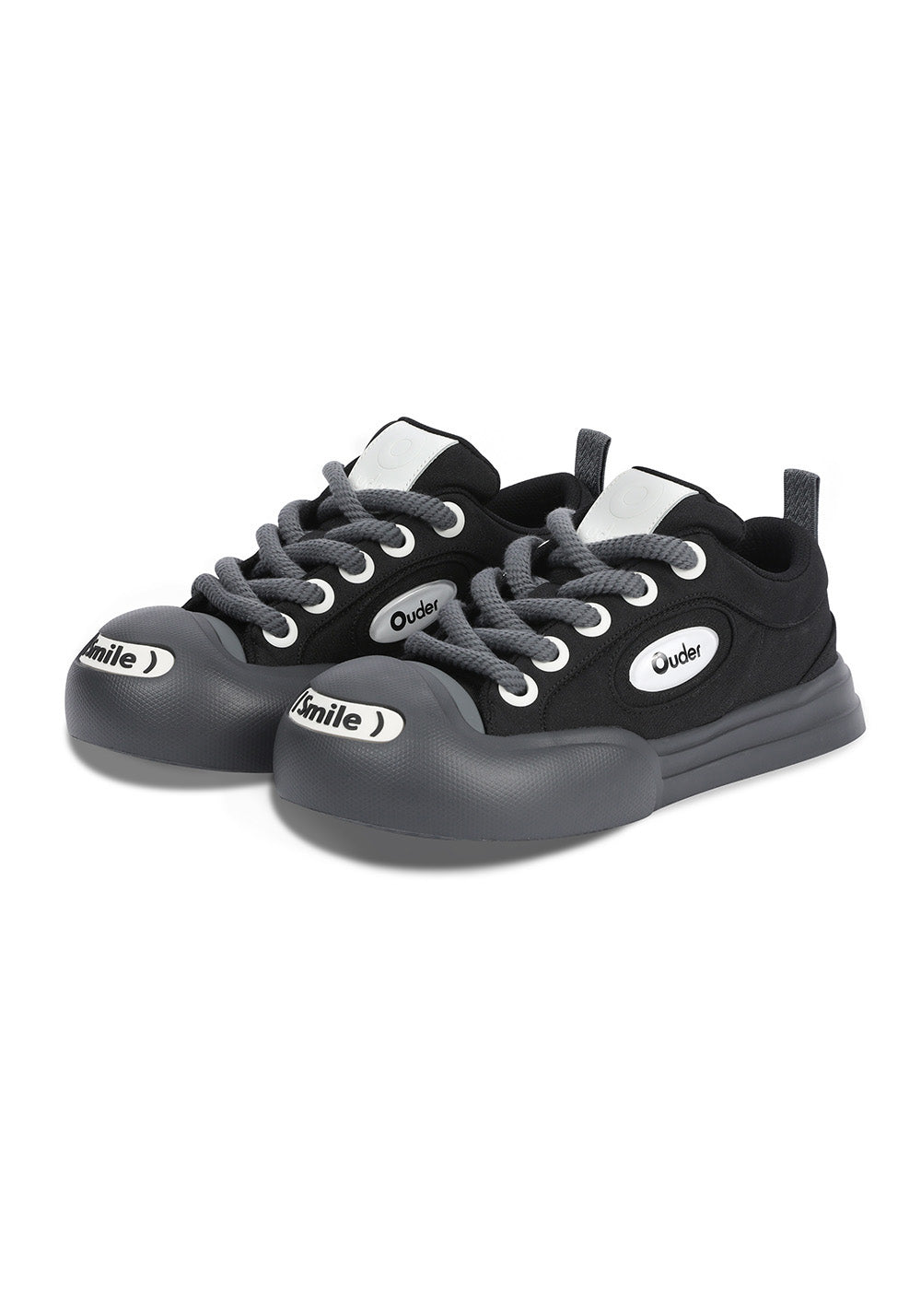 OUDER丨Smile Open Smile Big Head Canvas Shoes-Black - PSYLOS 1, OUDER丨Smile Open Smile Big Head Canvas Shoes-Black, Canvas Sneakers, OUDER, PSYLOS 1